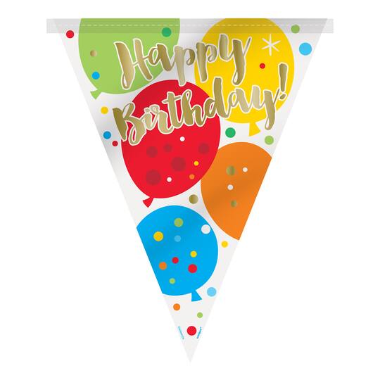 glitzy balloon happy birthday flag banner birthday party decorations